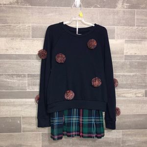 Gymboree YL Navy Blue Sweater w/ Pom Pom’s & Skirt